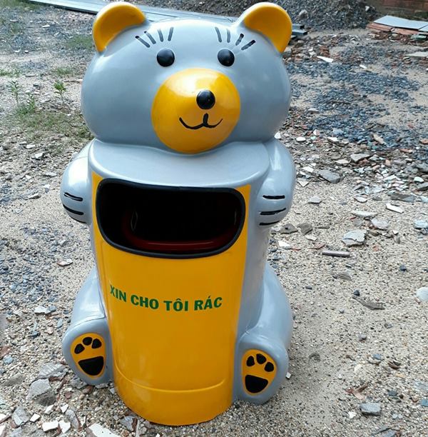 thùng đựng rác hình con thú